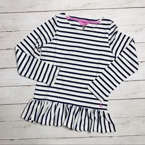 NWT Joules Navy Stripe Long Sleeve Peplum Top 9-10